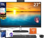 HP 27" FHD Touchscreen Business All-in-One Desktop Computer, with Lifetime Office Pro, Intel 12-core Ultra 7 155U (Beats i7-1355U), 64 GB DDR5 RAM, 2 TB SSD, Wired KB & Mouse, Wi-Fi 6, Windows 11 Pro
