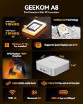 GEEKOM A8 Mini PC with AMD Ryzen 7 8745HS, 32GB DDR5 5600MHz 1TB PCIe 4.0 NVMe SSD, Windows 11 Pro Desktop Computer for Home&Business, Radeon 780M, USB4, 8K UHD, 4 Display | WiFi 6E, BT5.2, 2.5G LAN