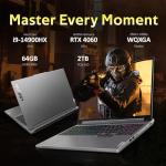 Lenovo Legion 5 16" WQXGA 165Hz Gaming Laptop, Intel i9-14900HX, 64GB DDR5, 2TB SSD, ‎NVIDIA GeForce RTX 4060 8GB GDDR6, 4-Zone RGB Backlit Keyboard, Win 11, Gray, 256GB Docking Station Set