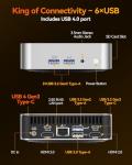 GEEKOM A8 Mini PC with AMD Ryzen 7 8745HS, 32GB DDR5 5600MHz 1TB PCIe 4.0 NVMe SSD, Windows 11 Pro Desktop Computer for Home&Business, Radeon 780M, USB4, 8K UHD, 4 Display | WiFi 6E, BT5.2, 2.5G LAN