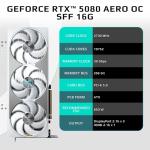 GIGABYTE GeForce RTX 5080 AERO OC SFF 16G Graphics Card, WINDFORCE Cooling System, 16GB 256-bit GDDR7, GV-N5080AERO OC-16GD Video Card