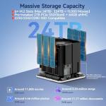Beelink ME Mini N150 NAS Mini PC, 12GB LPDDR5, 64GB eMMC + 2TB SSD, 6X M.2 Slots (24TB Max), Dual 2.5G LAN, Wi-Fi 6/BT5.2, Compact Home/Office Network Storage Solution