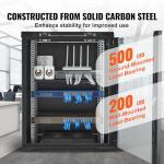 VEVOR 15U Wall Mount Network Server Cabinet, 18'' Deep, Server Rack Cabinet Enclosure, 500 lbs Max. Ground-Mounted Load Capacity, with Locking Glass Door Side Panels, for IT Equipment, A/V Devices