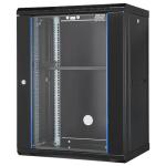 VEVOR 15U Wall Mount Network Server Cabinet, 18'' Deep, Server Rack Cabinet Enclosure, 500 lbs Max. Ground-Mounted Load Capacity, with Locking Glass Door Side Panels, for IT Equipment, A/V Devices