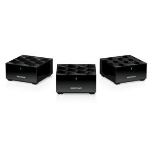 NETGEAR Nighthawk Tri-Band Whole Home Mesh WiFi 6 System (MK73S) – Router + 2 Satellite Extenders - 3Gbps Speed - Coverage up to 4,500 sq. ft., 25 Devices - Includes 1-Year Armor – AX3000 802.11ax