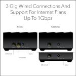 NETGEAR Nighthawk Tri-Band Whole Home Mesh WiFi 6 System (MK73S) – Router + 2 Satellite Extenders - 3Gbps Speed - Coverage up to 4,500 sq. ft., 25 Devices - Includes 1-Year Armor – AX3000 802.11ax