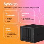 Synology DiskStation DS923+ 4-Bay NAS Enclosure Server, Network Attached Storage, AMD Ryzen R1600(2 Core, up to 3.1 GHz), Data Management Solution 7, Black(16GB DDR4 RAM | No HDD,SSD)