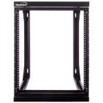 NavePoint 12U Open Frame Server Rack for 19" IT Network Equipment & A/V Devices, Free Standing or Wall Mount Rack with 180 Degrees Gate Swing, Black