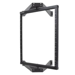 NavePoint 12U Pivoting Wall Mount Server Rack - Heavy Duty 19 Inch Equipment Open Frame - 12U Network Rack for AV & IT Gear, 18-Inch Depth, Black
