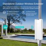 TP-Link Omada Long Range Outdoor Access Point | WiFi Extender Outdoor Universal Compatible | WiFi 6 AX1800 Dual Band | IP68 Weatherproof | Seamless Roaming | Omada Remote Managed(EAP610-Outdoor)