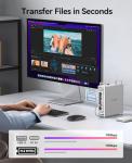 ORICO MiniPro Stand with 1TB NVMe SSD, 4-in-1 USB-C Hub for Mac mini, 10Gbps High-Speed Data Transfer, Tool-Free Design, Soft Silicone Protection, External Storage Solution (MS10-1T)