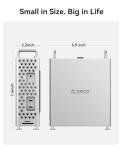 ORICO MiniPro Stand with 1TB NVMe SSD, 4-in-1 USB-C Hub for Mac mini, 10Gbps High-Speed Data Transfer, Tool-Free Design, Soft Silicone Protection, External Storage Solution (MS10-1T)