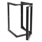 NavePoint 18U Server Rack with Swing Gate - Wall Mount Rack for 19 Inch IT & AV Equipment - Open Frame, Black