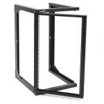 NavePoint 18U Server Rack with Swing Gate - Wall Mount Rack for 19 Inch IT & AV Equipment - Open Frame, Black