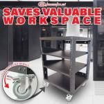 AxcessAbles 12U Open Frame Network & AV Rack with Caster Wheels, Two 2U Shelves, 10-32 & Cage Nut Compatible Rails, Cage Nuts, Screws, Cage Nut Tool & Wall Mount Kit | 19-Inch Rack