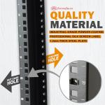 AxcessAbles 12U Open Frame Network & AV Rack with Caster Wheels, Two 2U Shelves, 10-32 & Cage Nut Compatible Rails, Cage Nuts, Screws, Cage Nut Tool & Wall Mount Kit | 19-Inch Rack