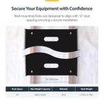 StarTech.com 8U Wall Mount Patch Panel Bracket - 13.75 inch Deep - 19" Patch Panel Rack for Shallow Network Equipment- 80lbs Capacity, TAA (WALLMOUNT8)