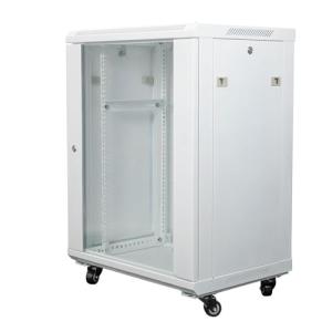 NavePoint 15U Network Cabinet with Glass Door – 15U Wall Mount Server Cabinet White 19” Rack for IT Equipment, AV Devices, Networking Equipment –21.5” Deep Server Rack Enclosure w/Wheels