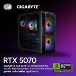 Cooler Master HAF 5 Pro AMD RYZEN 7 7800X3D 4.2 GHz | Gigabyte RTX 5070 12GB & B650 Motherboard | 32GB (2x16GB) DDR5 6000MHz | 2TB Gen4 M.2 | WiFi | Windows 11 | Hyper 212 Halo Cooler Gaming PC