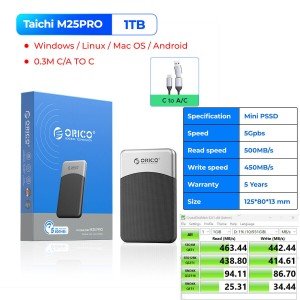 ORICO 1TB USB C External SSD Solid State Drive