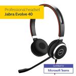 Jabra Evolve 40 Stereo Headset - Black