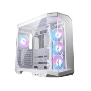 MSI MAG PANO 100R PZ White - Premium Mid-Tower Gaming PC Case - Tempered Glass Side Panel - ARGB 120mm Fans - Liquid Cooling Support up to 360mm Radiator - White Color Case