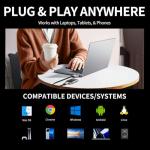 PHIXERO P20 External Portable SSD 2TB,up to 2050Mb/s,External Solid State Drives with 2 in 1 USB C Cable with LED Indicator,USB 3.2 Gen 2 Portable Hard Drive for iPhone 15/16 PRO, Mac, PC & Laptops