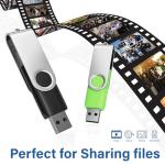 Flash Drives 32GB 20 Pack with Keychains, Wooolken Swivel USB 2.0 Thumb Drives Bulk Jump Drive Memory Stick USB Date Storage (Black)