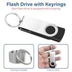 Flash Drives 32GB 20 Pack with Keychains, Wooolken Swivel USB 2.0 Thumb Drives Bulk Jump Drive Memory Stick USB Date Storage (Black)