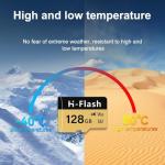 SD Card Adapter, Memory Card High Speed Up to 150MB/s,A1 V30 U3 4K C10 TF Card for Tablet/Mobile Phone/Camera/Car Audio/Game Console (128gb V30 U3 4K, 128gb)