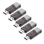 PNY 128GB Turbo Attaché 3 USB 3.0 Flash Drive 5-Pack – Grey, P-FD128X5TBOP-MP, 100MB/s, Light-Weight Durable - Data Storage and Transfer