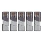 PNY 128GB Turbo Attaché 3 USB 3.0 Flash Drive 5-Pack – Grey, P-FD128X5TBOP-MP, 100MB/s, Light-Weight Durable - Data Storage and Transfer