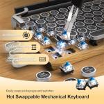 Wireless Retro Typewriter Mechanical Keyboard with LED