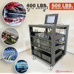 AxcessAbles 12U Open Frame Rack with 2 Trays