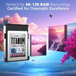 PixelFlash 400 GB CFexpress Type B 4.0 Titanium, 3950/3650 MB/s VPG800, CF Express Memory Card for Photographers & Videographers, Lab Tested, 12K Video 400GB Cinematic Series 2025 Model