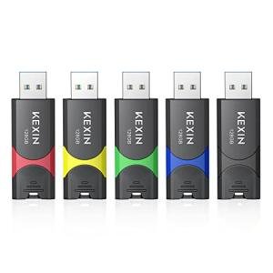 KEXIN 128GB Flash Drive USB 3.0 Thumb Drive 128 GB Memory Stick 3.0 Thumb Drives, 5 Pack Flash Drive 128G 3.0