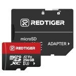 REDTIGER High Speed 256GB Micro SD Card with Adapter, microSDXC UHS-I Class 10, U3, V30 A2, Support for Dash Cam and 4K Video Recording, Compatible with F7NP-V07&F9&F7NT-V04&F17&VP20&F17PLUS