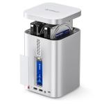 ORICO MiniTower 2 Bay RAID Enclosure Compatible NVMe SSD 10Gbps with Expansion Hub Docking Station for Mac mini M4 Max Up to 56TB-M435