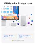 ORICO MiniTower 2 Bay RAID Enclosure Compatible NVMe SSD 10Gbps with Expansion Hub Docking Station for Mac mini M4 Max Up to 56TB-M435
