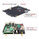 Geekworm NASPi V2.0 2.5 inch SATA HDD/SSD NAS Storage Kit with Safe Shutdown & Auto Power On Function for Raspberry Pi 4 Model B(Not Include Raspberry Pi 4)