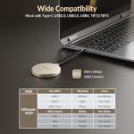 GiGimundo GQ20 Ultra-Slim USB-C Magnetic Portable SSD 512GB - Max 20Gbps High-Speed, Compact Stylish External Drive for Windows, Mac, Android – Round Design, Fast File Transfer