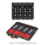 Geekworm X1011 5V PCIe to Quad M.2 Key-M NVMe SSD HAT Peripheral Board for Raspberry Pi 5 2GB/4GB/8GB/16GB