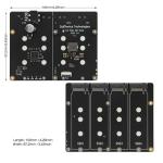Geekworm X1011 5V PCIe to Quad M.2 Key-M NVMe SSD HAT Peripheral Board for Raspberry Pi 5 2GB/4GB/8GB/16GB