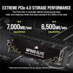 Corsair MP600 Elite 4TB M.2 PCIe Gen4 x4 NVMe SSD – M.2 2280 – Up to 7,000MB/sec Sequential Read – High-Density 3D TLC NAND – for Desktops and Laptops – Black
