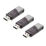 PNY 256GB Turbo Attaché 3 USB 3.0 Flash Drive 3-Pack – Grey, P-FD256X3TBOP-MP, 100MB/s, Light-Weight Durable - Data Storage and Transfer