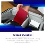 1TB External Hard Drive USB 3.0, Portable 2.5-Inch External HDD Backup Storage for Laptop, PC, Mac, Gaming Console (PS3/PS4) – Red