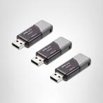 PNY 256GB Turbo Attaché 3 USB 3.0 Flash Drive 3-Pack – Grey, P-FD256X3TBOP-MP, 100MB/s, Light-Weight Durable - Data Storage and Transfer