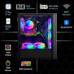 STGAubron Gaming PC Desktop, GeForce RTX 2060 6G GDDR6, Intel Core i7 up to 3.9 GHz, 16G RAM, 512G SSD, WiFi, BT 5.0, RGB Fan x6, RGB BT Sound Bar, Windows 10 Home