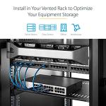 StarTech.com 1U Server Rack Shelf - Universal Vented Rack Mount Cantilever Tray for 19" Network Equipment Rack & Cabinet - Heavy Duty Steel - Weight Capacity 44lb/20kg - 16" Deep Shelf (CABSHELF116V)