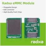 Radxa eMMC Module,Compatible with Radxa SBCs, Pluggable, Storage Chips,(eMMC Module 128GB)